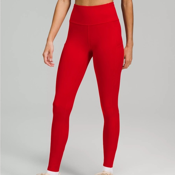 lululemon athletica Pants - RARE lululemon red fast and free leggings